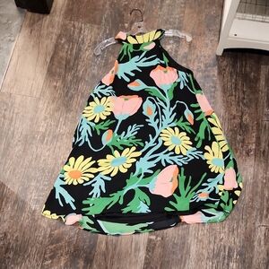 Judith March Black Dress with Floral Print